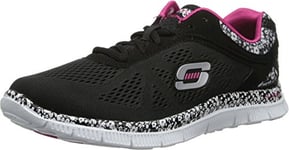 Skechers (SKEES) - Flex Appeal - Island Style - Baskets Sportives, femme, noir (bkw), taille 36.5