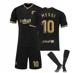 2021 Barcelona Hemma Svart & Guld Kit Lionel Messi Tröja Nr 10 L 10 Messi