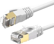 6M Cat 7A Câble de Réseau Ethernet Ultra Mince - Vitesse jusqu'à 40Gbs-1000MHz Compatible avec Cat5 Cat5e Cat6 CAT6a Cat7 Cat7A+ pour Routeur Modem Les Réseaux à Grande Vitesse