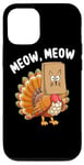 Coque pour iPhone 12/12 Pro Faux chat en forme de dinde pour Thanksgiving