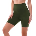 SINOPHANT Short Femme Sport été à Taille Haute Cycliste Legging Court Shorty Anti Frottement Cuisse Short sous Robe sous Jupe(S-M,1 armygreen)