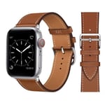 Nahkainen rannekoru Apple Watch -rannekkeelle 44mm 45mm 42mm 41mm 40mm 38mm Yksinkertainen kierrosranneke iWatch-sarja 3 4 5 6 SE 7 -ranneke 20 pur...