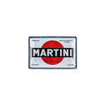 Nostalgic-Art Plaque vintage, Martini - Logo White – Idée de cadeau pour amateurs de cocktails, en métal, Design rétro pour décoration, 20 x 30 cm