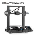 Imprimante 3D, Comgrow, Creality Ender 3 V2 avec Carte mère 32 Bits silencieuse, Noir Alimentation Meanwell, Fonctionne avec Filament PLA, ABS, PETG