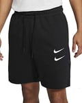 Nike M NSW Swoosh Short FT Shorts de Sport Homme Black/(White) FR: 2XL (Taille Fabricant: 2XL)