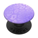 Phone Button Holder Pop Up Knob Light Purple Leopard Print PopSockets Grip and Stand for Phones and Tablets