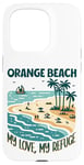 Coque pour iPhone 15 Pro Mon refuge Orange Beach