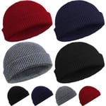 4-pack Trawler Beanie Watch Hat med upprullad kant, Skullcap, Fiskehatt, Unisex