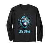 Funny City Chimp Cool Urban Monkey Graffiti Long Sleeve T-Shirt