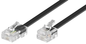 RJ45 till RJ12 modular signal- och telekabel 2m svart