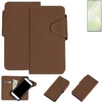 Protective cover for Oppo K12x 5G CPH2667 flip case faux leather brown mobile ph