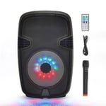 15 VHF - Enceinte Sono Portable 15" 900W à LED RVB - Haut Parleur Bluetooth avec Micro Sans Fil,Lecteur MP3,USB,idéal pour Karaoké