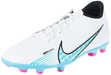 NIKE Men's Mercurial Vapor 15 Club Mg Sneaker, White Baltic Blue Pink Blast, 11 UK