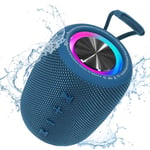 Enceinte Bluetooth Portable, Haut-Parleur BT5.3 sans Fil 20W Bluetooth Speaker Basses Riches 16H avec Lumière LED, Supporte Radio FM, TF, USB, AUX pour Maison, Cyclisme, Extérieur, Voyages, Douche