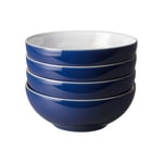 Set of 4 Denby Elements Dark Blue Cereal Bowls