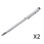 Stylet Stylo Metal x2 pour HTC Desire 620 Smartphone 2 en 1 Bille Elegant Tablette Ecrire Universel (NOIR)