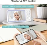 BOIFUN 2K Ultra HD Smart Baby Monitor Camera, App&5'' Screen Control, Detection,