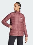 adidas Terrex Multi Light Down Jacket, Dark Red, Size S, Women