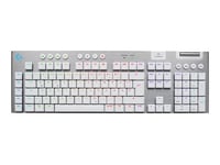 Logitech G915 X - Clavier - LIGHTSPEED - backlit - sans fil - Bluetooth 5.0, 2.4 GHz, USB - QWERTZ - Allemand - commutateur : GL Clicky - blanc