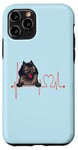 Coque pour iPhone 11 Pro EKG de battements de cœur pour chiens Wolf Spitz Funny Dogs My Cardio