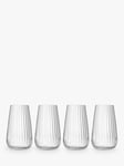 Luigi Bormioli Optica Fluted Glass Highballs, Set of 4, 570ml, Clear