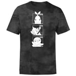 Pokemon Generation 4 Monochrome Starters Men's T-Shirt - Black Tie Dye - S