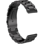 Smart Watch-rem 22mm rostfritt stål armband band kompatibelt med Apple Huawei Black Consumer Electronics