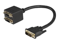 StarTech.com Câble Répartiteur en Y DVI-D vers 2x DVI-D 30 cm - Câble Splitter DVI-D - M/F (DVISPL1DD) - Répartiteur video - liaison double - DVI-D femelle pour DVI-D mâle - 30.5 cm - blindé -...