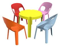 resol Rita Set Enfant de 4 chaises et 1 Table, Plastique et polypropylène, Multicolore, 60 x 51 x 78 cm, Lot de 5