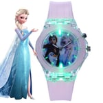 Glittrande Klocka för Flickor med Frozen-Motiv, Kvartsur med LED-Ljus #4