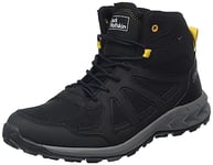 Jack Wolfskin Men's Woodland 2 Texapore MID M Sneaker, Black/Burly Yellow XT, 13 UK