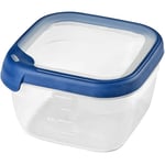 CURVER Boîte alimentaire carrée multi usage 1,2L en polypropylène 100% recyclé, 15x15x9,3 cm, adapté au Micro-Ondes, Lave-Vaisselle, Congélateur- bleu, pour la cuisine