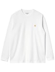 Carhartt WIP Chase Long Sleeve Tee - White Colour: White/Gold, Size: XX Large