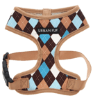 Harness Argyle, XL, Hals 37cm Bryst 53-60cm, Brun/Blå - Hund - Tur med Hunden - Hundeseler - Urban Pup