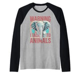 Zoo Keeper Elephant Zookeeper I Talk To Animals Raglan Baseball Tee