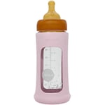 Hevea Baby Glas nappflaska Wide Neck 250ml Powder Pink - 1 Stk