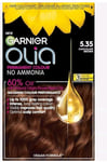 3 X Garnier Olia Permanent Hair Dye, Up to 100% Grey 5.35 Chocolate Brown