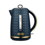 Tower Empire 1.7L 3KW Jug Kettle in Midnight Blue with Brass Accents T10052MNB