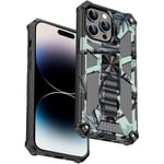 Mint Green Camouflage Armor Case On Yhteensopiva Iphone 14 Pron Kanssa