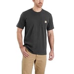 Carhartt K87 T-Shirt à Manches Courtes épais avec Poche Coupe décontractée Utilitaire de Travail, Carbone chiné (Carbon Heather), S Homme