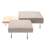 Living Divani - Upland Pouf 122, Fabric Cat. Top 04 Khali 03 - Jakkarat - Massimo Mariani - Beige - MDF/Metalli/Tekstiili materiaali/Muovi