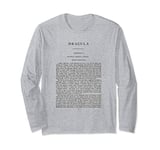 Dracula Bram Stoker First Page Long Sleeve T-Shirt