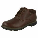 Mens Clarks 'un Tread Up Gtx' Dark Brown Leather Lace Up Boots - Fitting