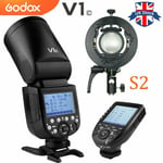 Godox V1C TTL 1/8000s HSS Round Head Speedlite Flash+S2 Bracket+Xpro-c For Canon