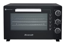 Brandt FC602MUB – Mini four Multifonction – Capacité 60L – 5 positions de cuisson – 2200W – Chaleur tournante – Accessoires : Tourne broche lèchefrites, grille et pince – Noir