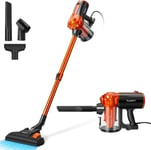 iwoly Aspirateur Balai avec Fil avec Câble 7m, Filtre Lavable, Aspirateur sans Sac Puissant 600W, Aspirateur Balai Filaire Léger