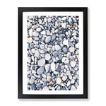 Pebbles Painting Modern Framed Wall Art Print, Ready to Hang Picture for Living Room Bedroom Home Office Décor, Black A4 (34 x 25 cm)