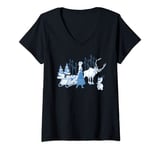 Womens Frozen Anna Sven And Olaf V-Neck T-Shirt