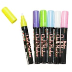 Blackboard Chalk Marker Fluor rund spets, 6 st