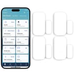 4 Pack Détecteur d’Ouverture Porte et Fenêtre,Connexion Zigbee, Alarme pour Domotique Intelligente,Compatible Apple HomeKit/Alexa/IFTTT